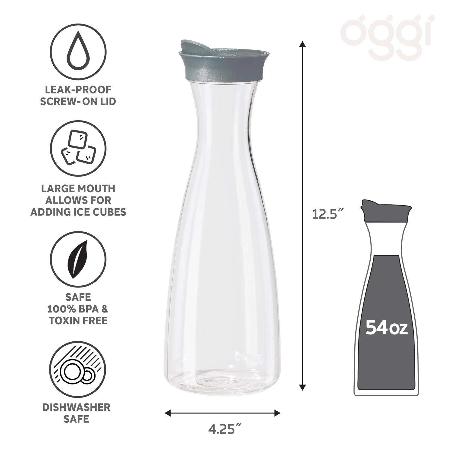 OGGI 54 Oz Clear Carafe Tritan - Image 2
