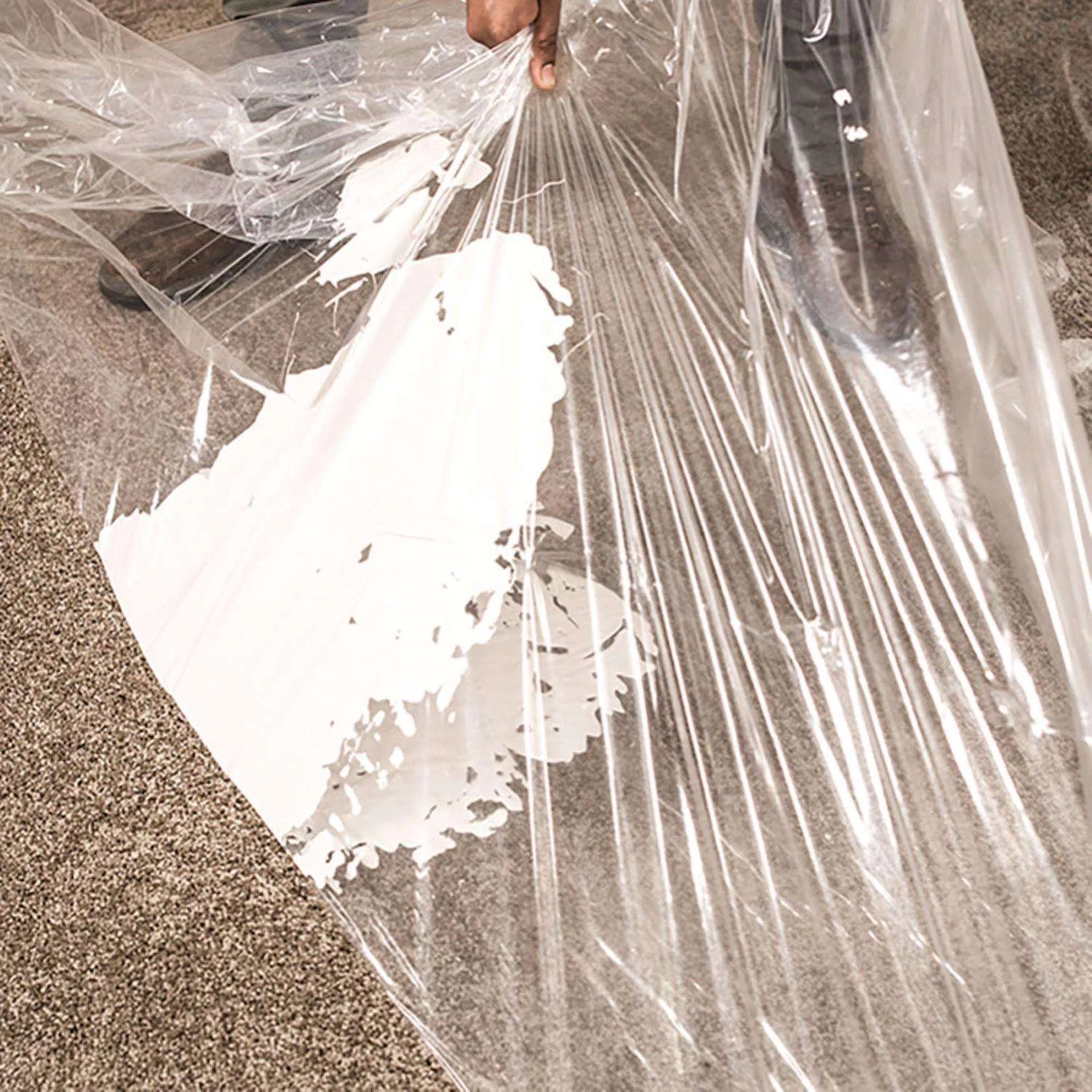 Surface Shields Carpet Shield Self-Adhering Film 3 Mil X 24 In. W X 200 Ft. L Polyethylene Clear - Image 4