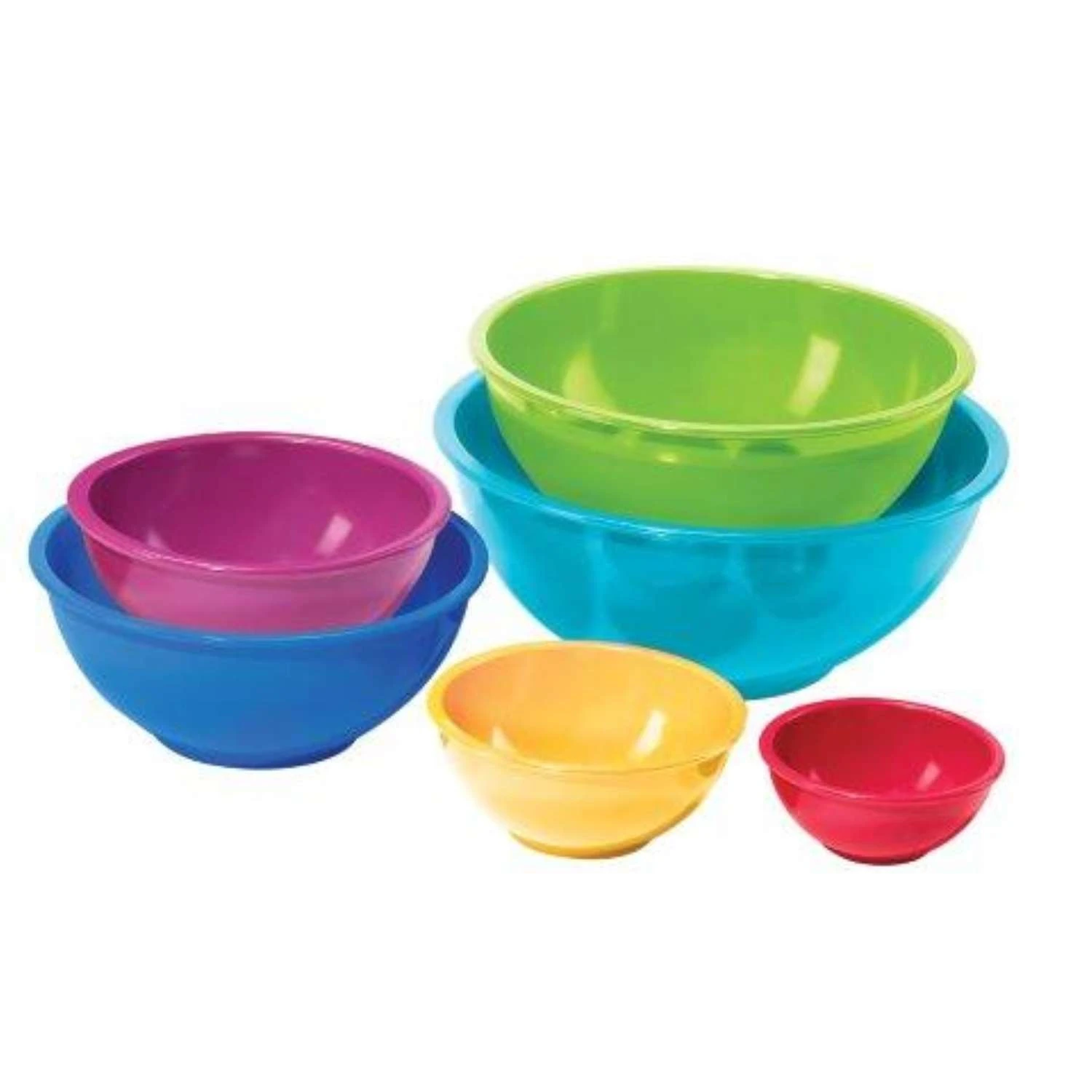 OGGI 5.4 Qt Melamine Assorted Mixing Bowl Set 6 Pc