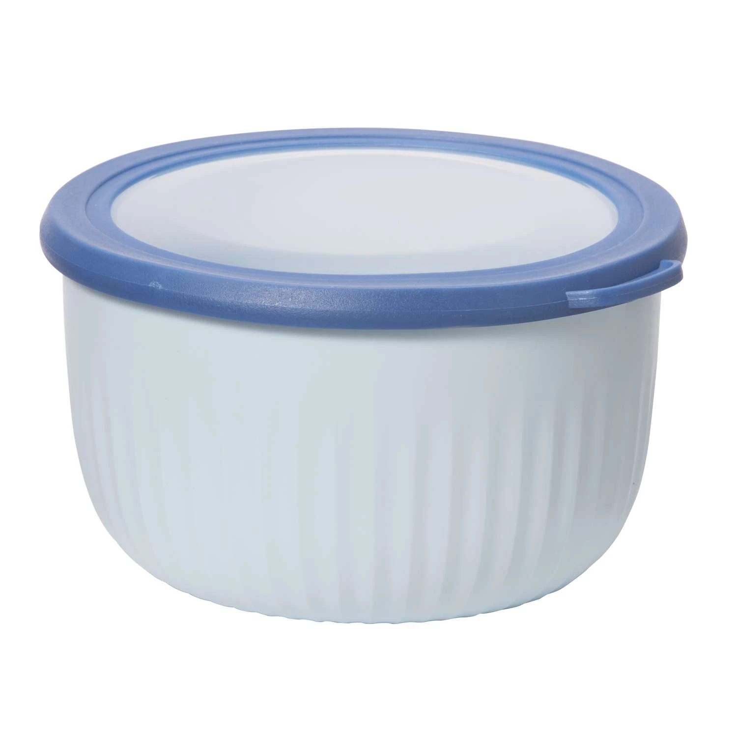 OGGI 2.6 Qt Polypropylene Blue Bowl With Lid 2 Pc