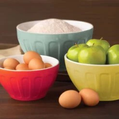 Good Cook 64 Oz Ceramic Assorted Mixing Bowl Set 3 Pc