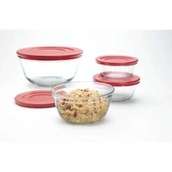 Anchor Hocking 2.5 Qt Glass Clear Mixing Bowl Set 6 Pc