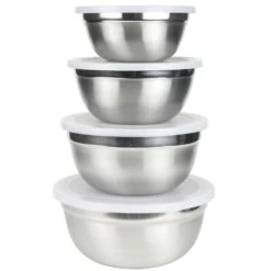 Chef Craft Stainless Steel Silver Mixing Bowl Set 4 Pc