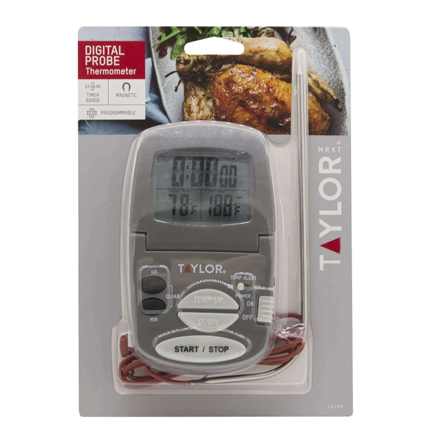 Taylor Instant Read Digital Probe Thermometer W/ Alarm & Timer - Image 3