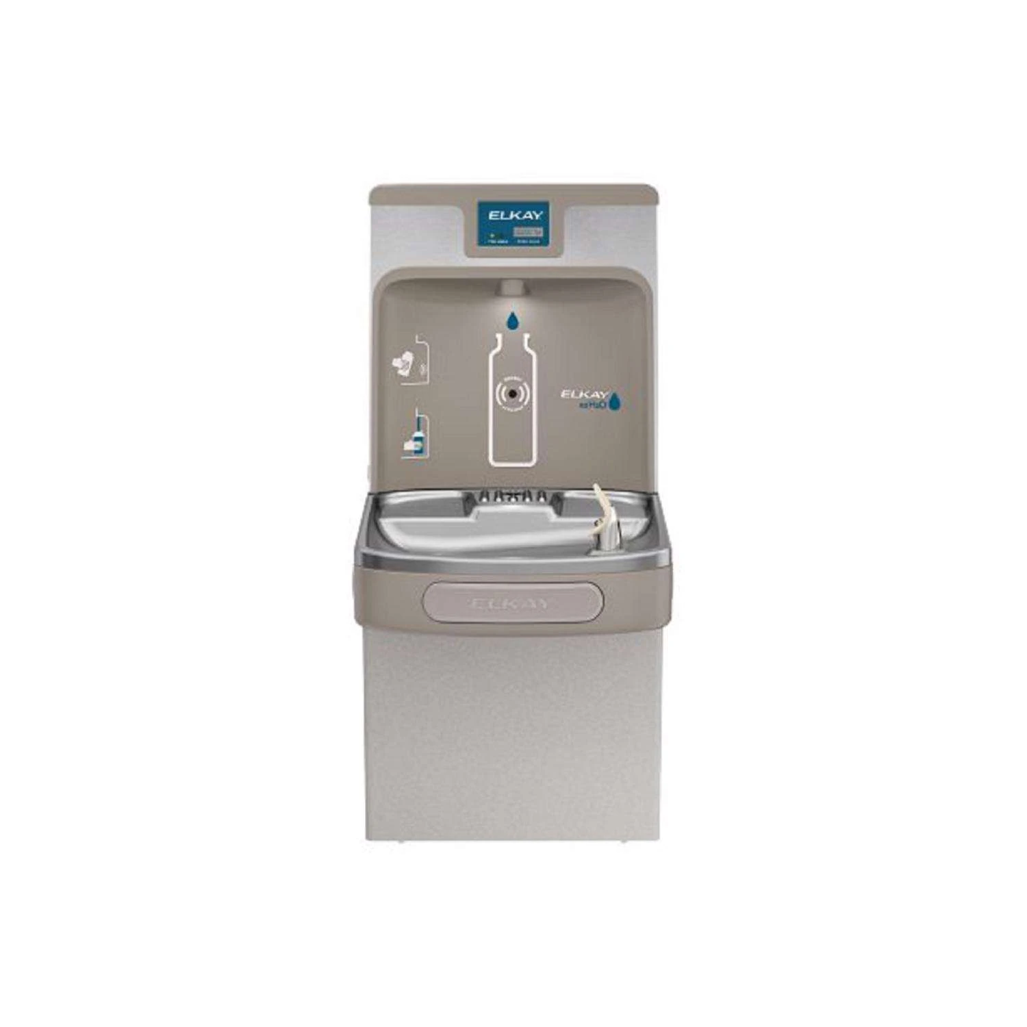 Elkay EZH2O 8 Gal Gray Bottle Filling Station And Water Cooler Stainless Steel