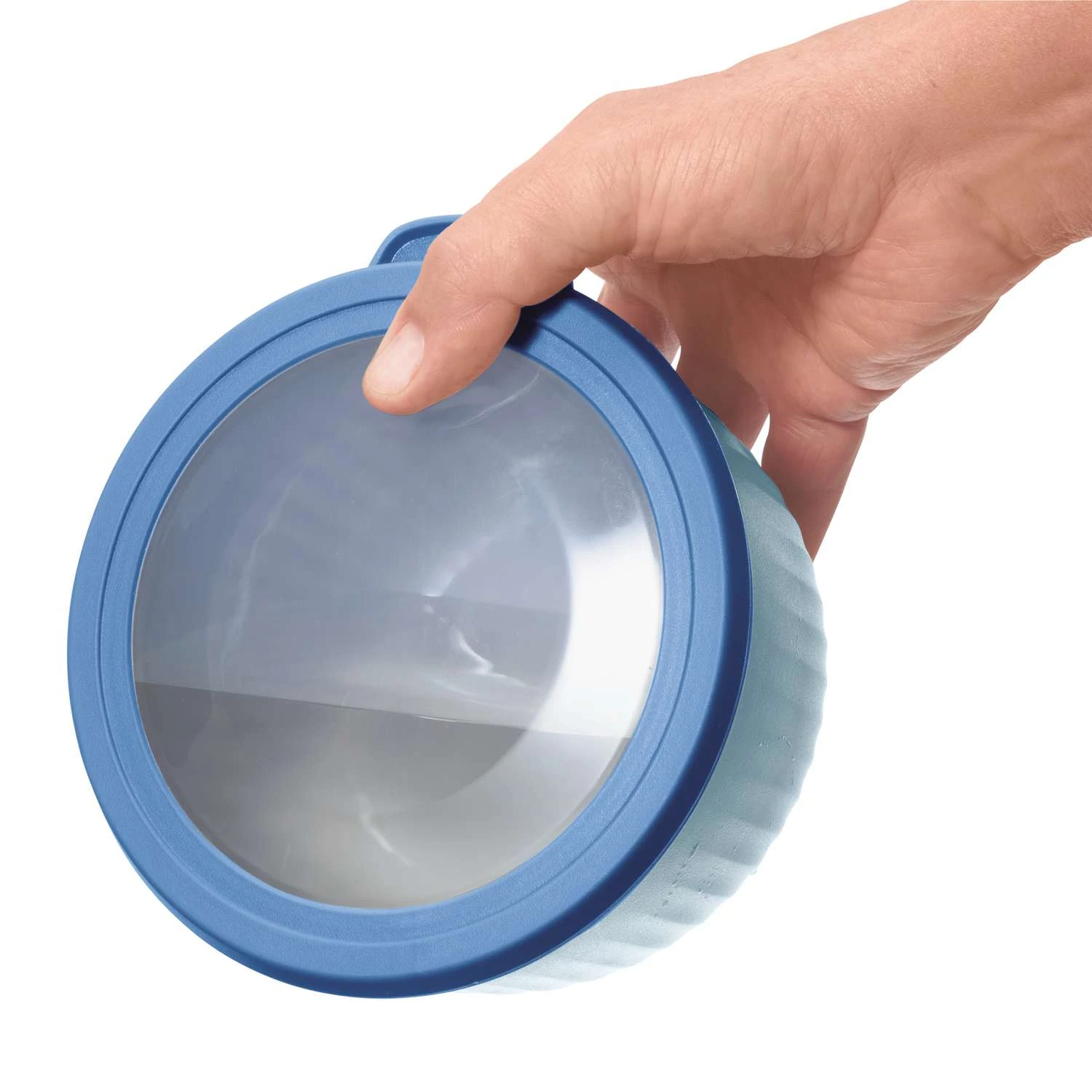 OGGI 2.6 Qt Polypropylene Blue Bowl With Lid 2 Pc - Image 2