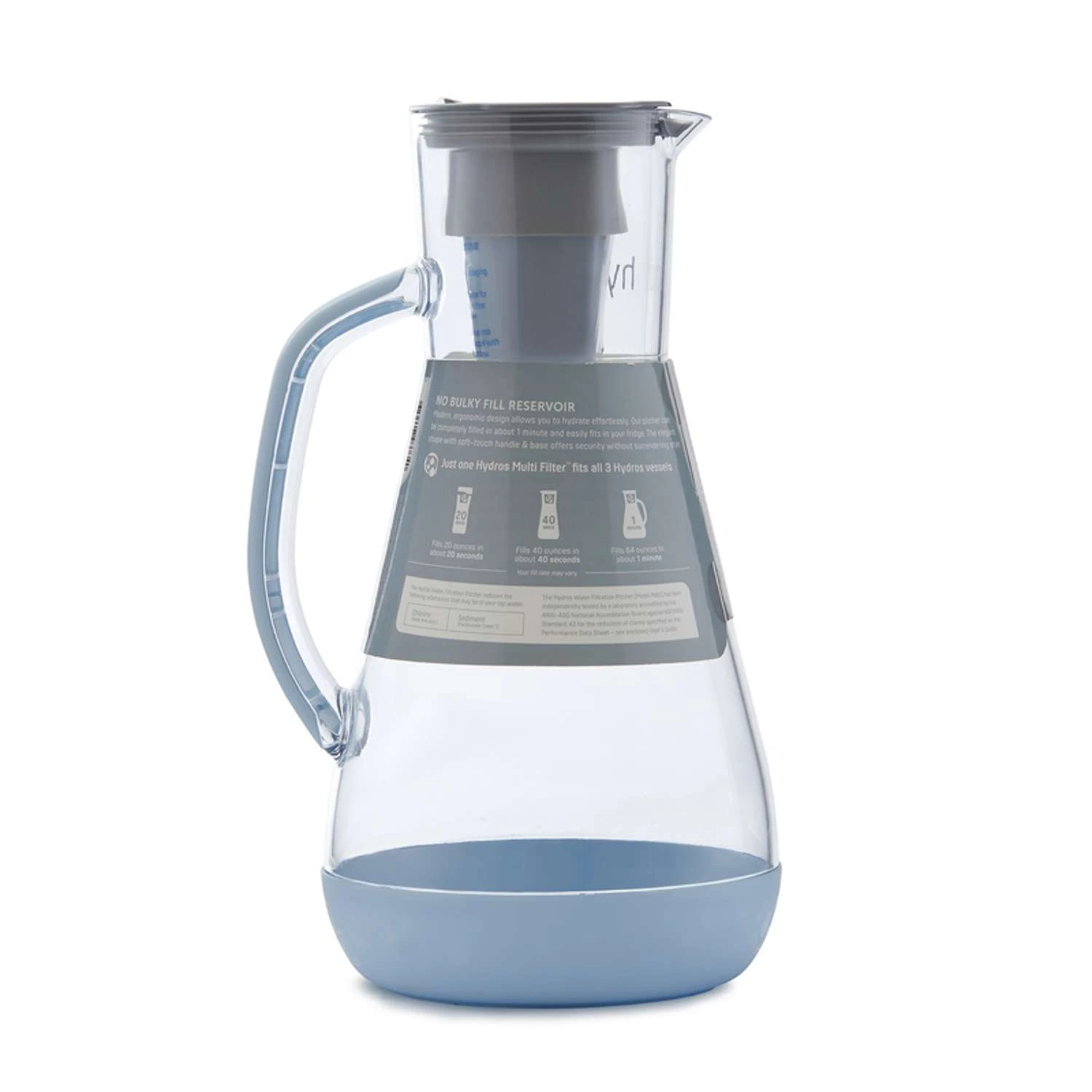 Hydros 8 Cups Blue Water Filtration Pitcher - Image 3