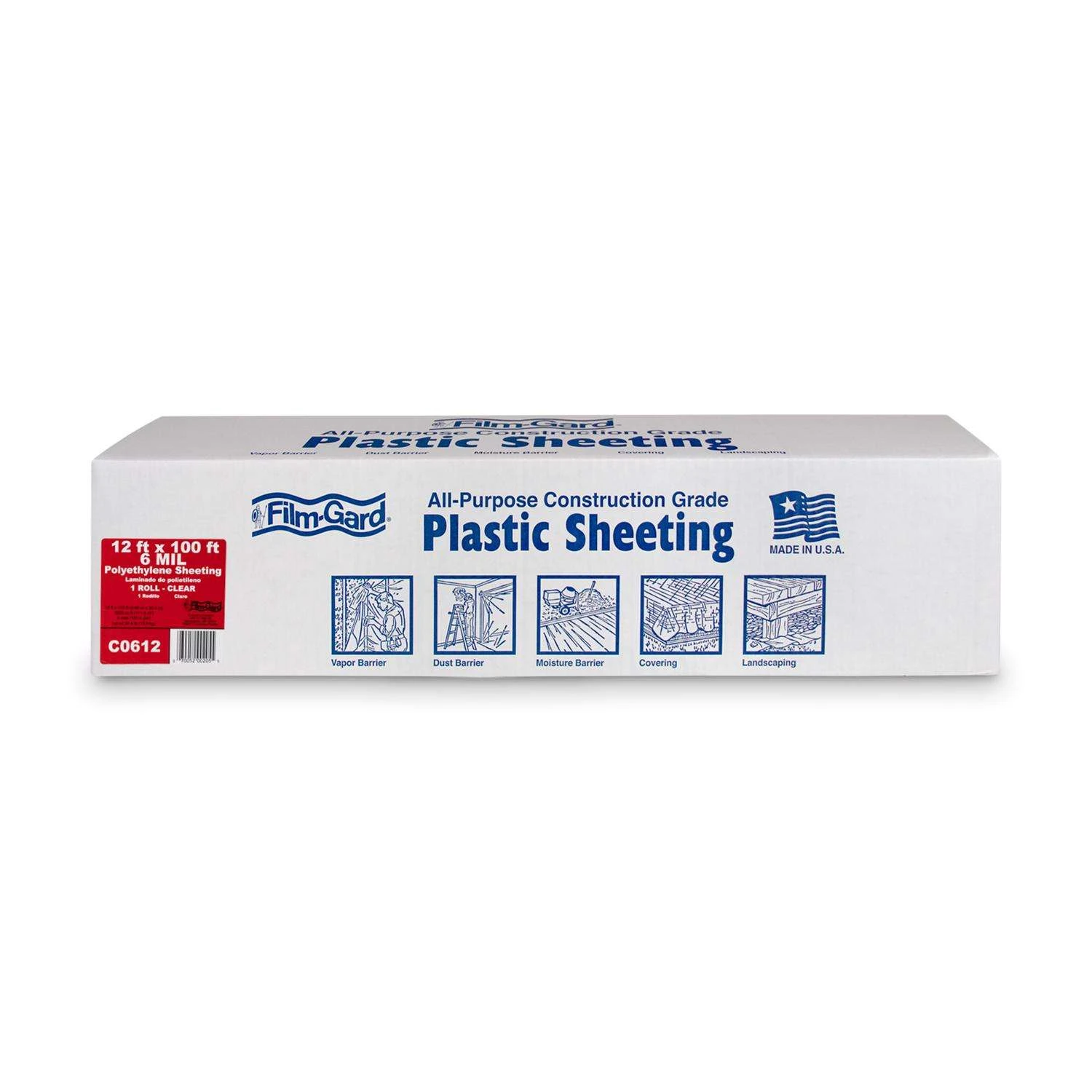 Film-Gard Plastic Sheeting 6 Mil X 12 Ft. W X 100 Ft. L Polyethylene Clear 1 Pk