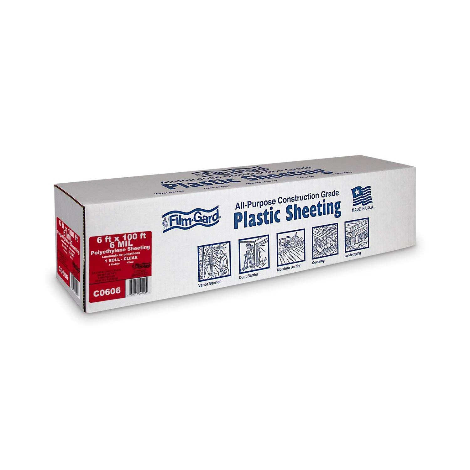 Film-Gard Plastic Sheeting 6 Mil X 6 Ft. W X 100 Ft. L Polyethylene Clear 1 Pk - Image 2