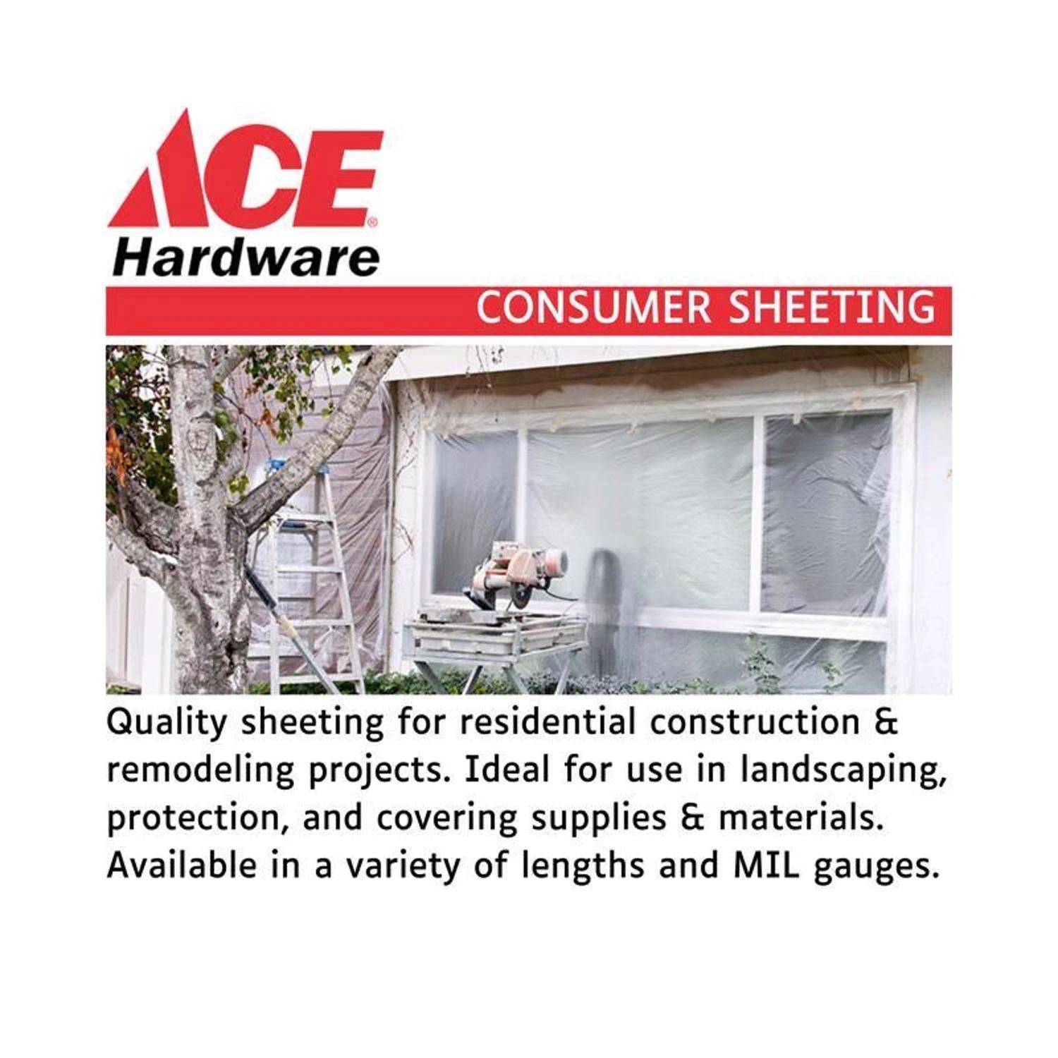 Ace Plastic Sheeting 4 Mil X 20 Ft. W X 25 Ft. L Polyethylene Clear - Image 4