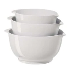 OGGI 4.25 Qt Melamine White Mixing Bowl Set 3 Pc